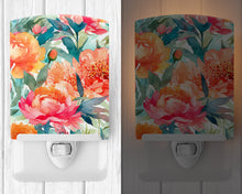 Load image into Gallery viewer, Peonies in Watercolor Ceramic Night Light