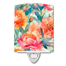 Load image into Gallery viewer, Peonies in Watercolor Ceramic Night Light