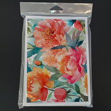Load image into Gallery viewer, Peonies in Watercolor Greeting Cards -  Blank Note Cards – 8-Pack of Artist-Designed Cards with Envelopes
