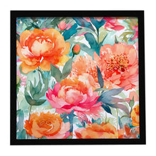 Load image into Gallery viewer, Peonies in Watercolor Framed Metal Print