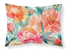 Load image into Gallery viewer, Peonies in Watercolor Fabric Standard Pillowcase – Artistic Decorative Front, White Back