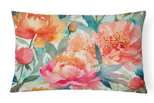 Load image into Gallery viewer, Peonies in Watercolor Fabric Decorative Pillow