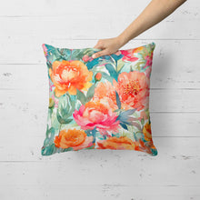 Load image into Gallery viewer, Peonies in Watercolor Throw Pillow