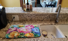 Load image into Gallery viewer, Peonies in Watercolor Dish Drying Mat