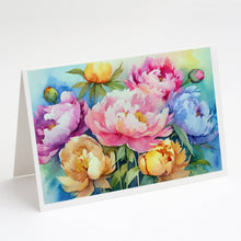 Load image into Gallery viewer, Peonies in Watercolor Greeting Cards -  Blank Note Cards – 8-Pack of Artist-Designed Cards with Envelopes