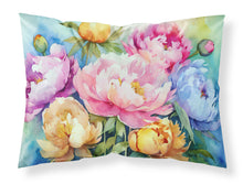 Load image into Gallery viewer, Peonies in Watercolor Fabric Standard Pillowcase – Artistic Decorative Front, White Back