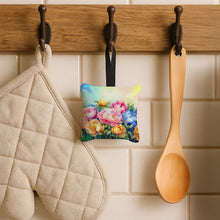 Load image into Gallery viewer, Peonies in Watercolor Hanging Square Fabric Ornament 3.5 × 3.5