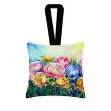 Load image into Gallery viewer, Peonies in Watercolor Hanging Square Fabric Ornament 3.5 × 3.5