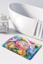 Load image into Gallery viewer, Peonies in Watercolor Memory Foam Kitchen Mat