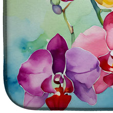 Load image into Gallery viewer, Orchids in Watercolor Dish Drying Mat