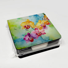 Load image into Gallery viewer, Orchids in Watercolor PU Leather Note Paper Holder