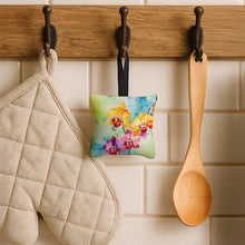 Load image into Gallery viewer, Orchids in Watercolor Hanging Square Fabric Ornament 3.5 × 3.5