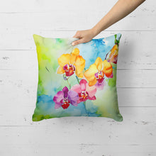 Load image into Gallery viewer, Orchids in Watercolor Throw Pillow