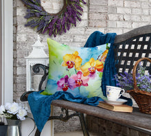 Load image into Gallery viewer, Orchids in Watercolor Throw Pillow