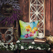 Load image into Gallery viewer, Orchids in Watercolor Throw Pillow