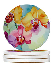 Load image into Gallery viewer, Orchids in Watercolor Large Sandstone Coasters Pack of 4