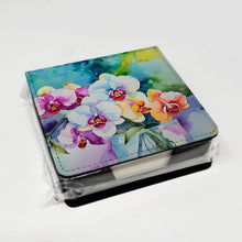 Load image into Gallery viewer, Orchids in Watercolor PU Leather Note Paper Holder