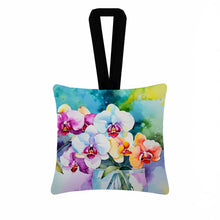 Load image into Gallery viewer, Orchids in Watercolor Hanging Square Fabric Ornament 3.5 × 3.5