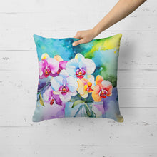 Load image into Gallery viewer, Orchids in Watercolor Throw Pillow