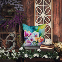 Load image into Gallery viewer, Orchids in Watercolor Throw Pillow