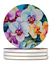 Load image into Gallery viewer, Orchids in Watercolor Large Sandstone Coasters Pack of 4