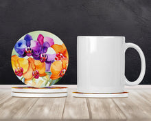 Load image into Gallery viewer, Orchids in Watercolor Large Sandstone Coasters Pack of 4