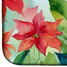 Load image into Gallery viewer, Poinsettias in Watercolor Dish Drying Mat