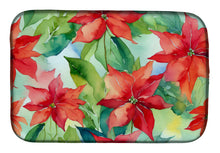 Load image into Gallery viewer, Poinsettias in Watercolor Dish Drying Mat