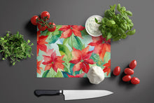 Load image into Gallery viewer, Poinsettias in Watercolor Glass Cutting Boards – Durable, Decorative Kitchen Art Large