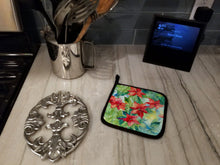 Load image into Gallery viewer, Poinsettias in Watercolor Pot Holders - Set of 2 Decorative Kitchen Helpers | Made in the USA