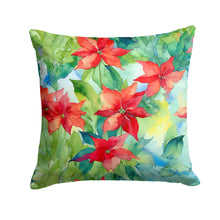 Load image into Gallery viewer, Poinsettias in Watercolor Throw Pillow