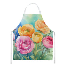 Load image into Gallery viewer, Ranunculus in Watercolor Apron – Artist-Designed Kitchen, BBQ &amp; Craft Apron
