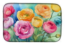 Load image into Gallery viewer, Ranunculus in Watercolor Dish Drying Mat