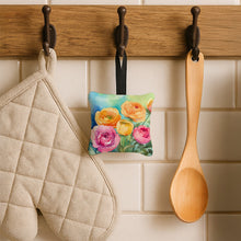 Load image into Gallery viewer, Ranunculus in Watercolor Hanging Square Fabric Ornament 3.5 × 3.5