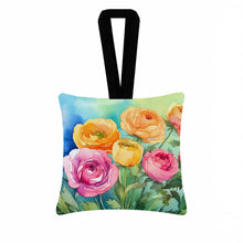 Load image into Gallery viewer, Ranunculus in Watercolor Hanging Square Fabric Ornament 3.5 × 3.5