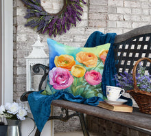Load image into Gallery viewer, Ranunculus in Watercolor Throw Pillow