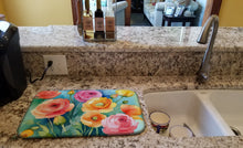 Load image into Gallery viewer, Ranunculus in Watercolor Dish Drying Mat