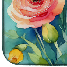 Load image into Gallery viewer, Ranunculus in Watercolor Dish Drying Mat