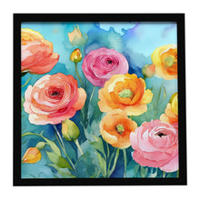 Load image into Gallery viewer, Ranunculus in Watercolor Framed Metal Print