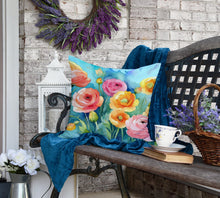 Load image into Gallery viewer, Ranunculus in Watercolor Throw Pillow