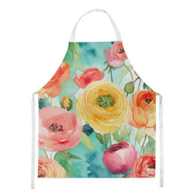 Load image into Gallery viewer, Ranunculus in Watercolor Apron – Artist-Designed Kitchen, BBQ &amp; Craft Apron