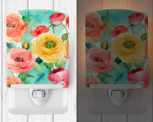 Load image into Gallery viewer, Ranunculus in Watercolor Ceramic Night Light