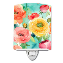 Load image into Gallery viewer, Ranunculus in Watercolor Ceramic Night Light