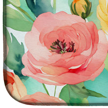 Load image into Gallery viewer, Ranunculus in Watercolor Dish Drying Mat