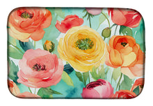 Load image into Gallery viewer, Ranunculus in Watercolor Dish Drying Mat