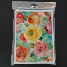 Load image into Gallery viewer, Ranunculus in Watercolor Greeting Cards -  Blank Note Cards – 8-Pack of Artist-Designed Cards with Envelopes
