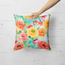 Load image into Gallery viewer, Ranunculus in Watercolor Throw Pillow