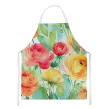 Load image into Gallery viewer, Ranunculus in Watercolor Apron – Artist-Designed Kitchen, BBQ &amp; Craft Apron