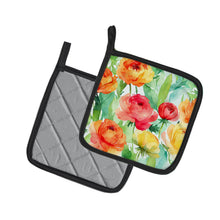 Load image into Gallery viewer, Ranunculus in Watercolor Pot Holders - Set of 2 Decorative Kitchen Helpers | Made in the USA