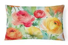 Load image into Gallery viewer, Ranunculus in Watercolor Fabric Decorative Pillow